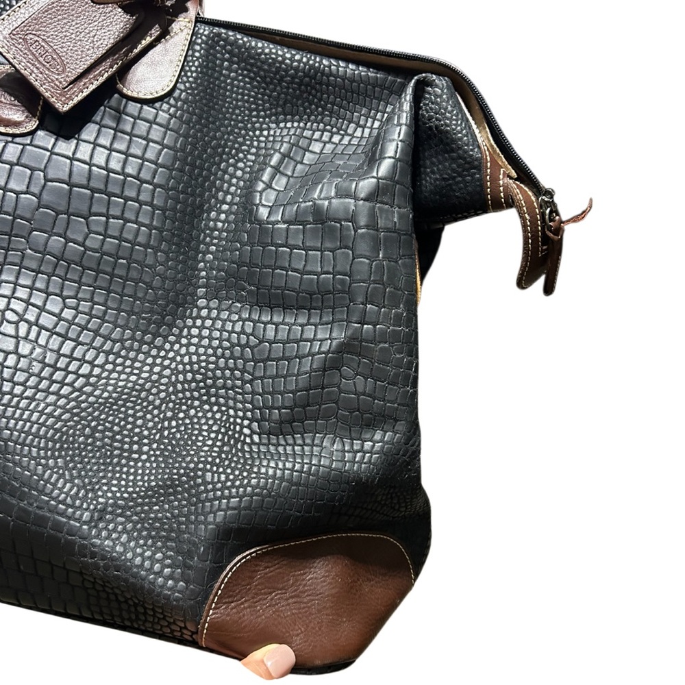 BRIC'S My Safari Large Black Pebbled Cargo Duffle Bag - Picture 3 of 9